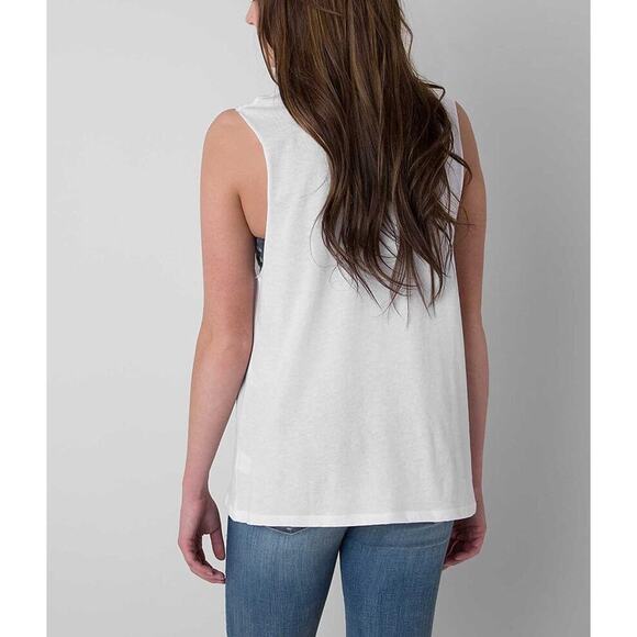 Billabong White USA Flag Vacation Shirt Tank Top Size Small - Picture 2 of 7